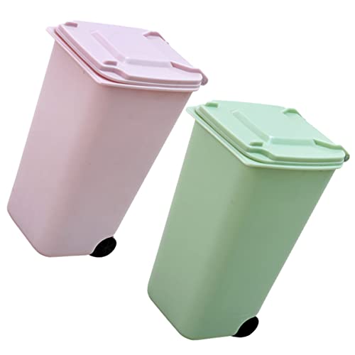 TOPPERFUN 1 Satz Mini Tischmülleimer Mit Deckel Kompakter Abfalleimer Für Zuhause Und Büro Dekorativer Desktop Müllbehälter Geruchshemmend Und Vielseitig Einsetzbar 2 Stück von TOPPERFUN