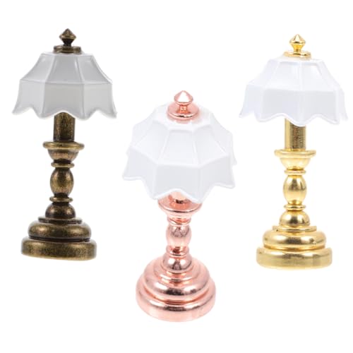 TOPPERFUN 1 Satz Mini-schreibtischlampenmodell Klein Für Miniatur USB-schreibtischlampe Led Mini-hauslampe Lichter Warmes Licht Weiß Mini House Accessory Metall 3 Stück von TOPPERFUN