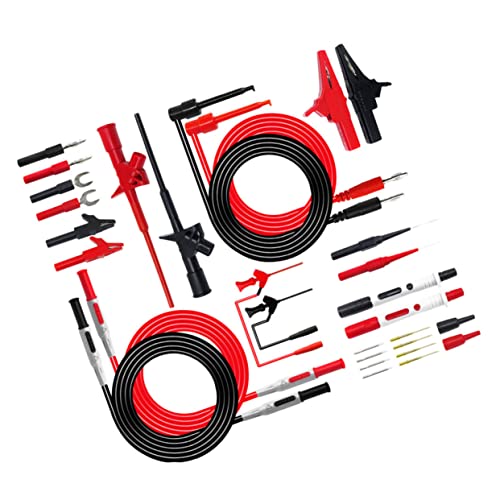 TOPPERFUN 1 Satz Prüfspitzenstecker multimeter messgeräte plastikenten plasure Uhrenstift Testleitung alligator clips bananenstecker elektrische Krokodilklemme Multimeter Messleitung rot von TOPPERFUN