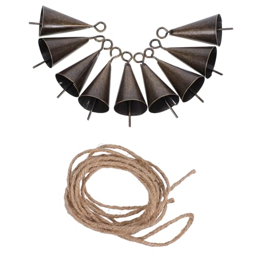 TOPPERFUN 1 Satz Retro-Trompetenglocke Schlittenglocke Türklingel aus Metall Handschlaginstrument Metall -Haustierglocken Weihnachtskuhglocken Nutztier Glocke Eisen Golden von TOPPERFUN