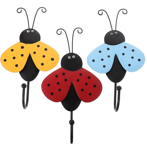 TOPPERFUN 1 Satz Wandhaken Käferform Dekorative Aufhängemöglichkeiten Für Handtaschen Handtücher Und Kleidung Für Küche Und Bad Aus Langlebigem Gefertigt 3 Stück von TOPPERFUN