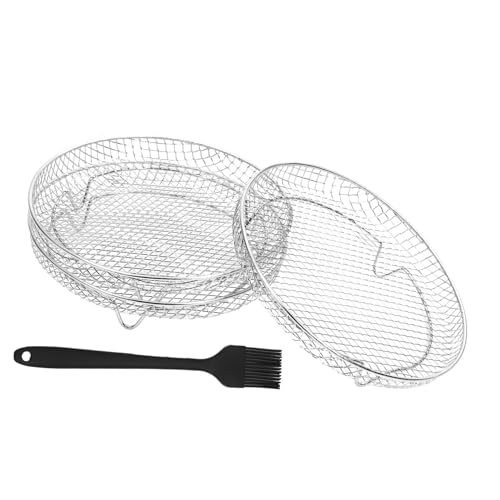 TOPPERFUN 1 Satz Zubehör für Heißluftfritteusen Fritteuskorb Support Rack Air Fryer Grillrost Fritteuse -Dehydrator -Rack Air Fryer Drahtgestell für Luftfritteuse 201 Edelstahl Silber von TOPPERFUN