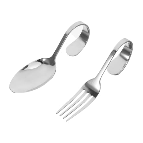 TOPPERFUN 2 Salatgabeln Und -löffel Aus Edelstahl Großer Servierlöffel Für Buffets Esslöffel Picknickbesteck Einzigartiger Kreativer Löffel Für Westliche Meeresfrüchte von TOPPERFUN