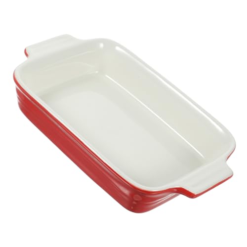 TOPPERFUN 1 Stück Backschüssel Backform Für Aufschlag Tablett Suppenschüssel Käse Backblech Gebackene Käseplatte Reisschale Brotfach Backgeschirr Mit Griffen Keramik Zufällige Farbe von TOPPERFUN