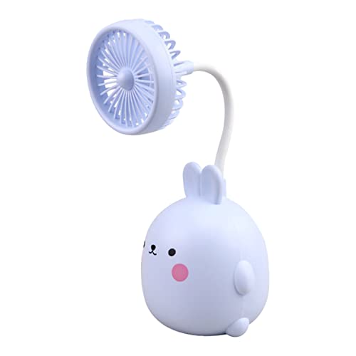 TOPPERFUN 1 Stück Desktop-Lüfter mit Ladefunktion Schreibtischlüfter wiederaufladbar Mehrzweckventilator Cartoon-Fan tragbarer aus Kunststoff Plastik Blau von TOPPERFUN