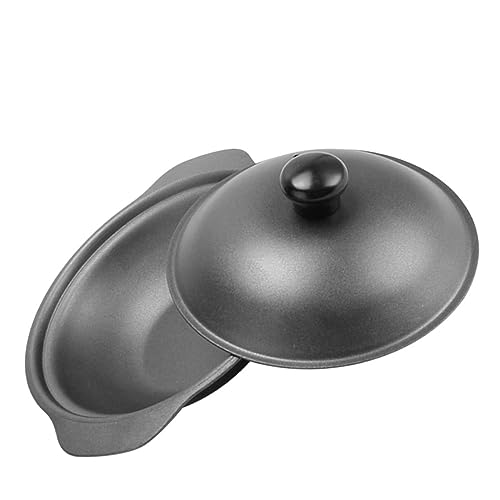TOPPERFUN 1 Stück Gusseisen Casserole mit Deckel für Geschmortes Hühnchen und Gelbes Hühnerreisgericht Hitzebeständig und Energieeffizient Kochutensil für Zuhause von TOPPERFUN