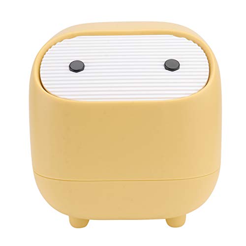 TOPPERFUN 1 Stück Mini Abfalleimer für Desktop Kreativer Druckbetriebener Mülleimer im Cartoon Design für Büro und Zuhause Gelb aus Robustem eine Umgebung von TOPPERFUN
