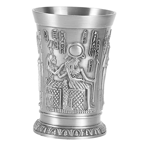 TOPPERFUN 1 Stück Vintage ägyptisches Weinglas Martini-Gläser Trinken Cocktail Trinkbrille Schnapsgläser Whiskyglas aus Metall Mini-Kelchglas Neuartige Trinkgläser Wodkaglas von TOPPERFUN