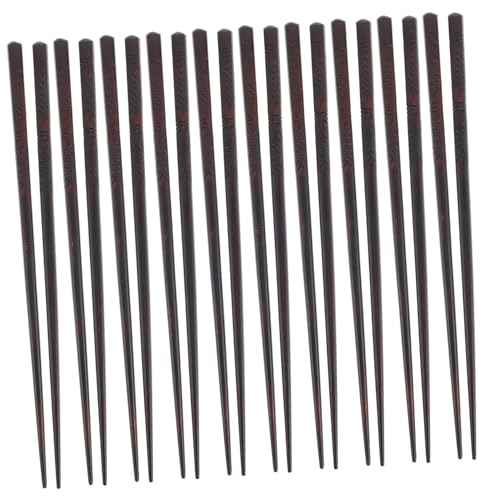 TOPPERFUN 10 Paare Essstäbchen aus Massivholz extra lange Essstäbchen wiederverwendbare Essstäbchen für Erwachsene Essstäbchen Holz Holzstäbchen wiederverwendbar hölzern Hellbraun von TOPPERFUN