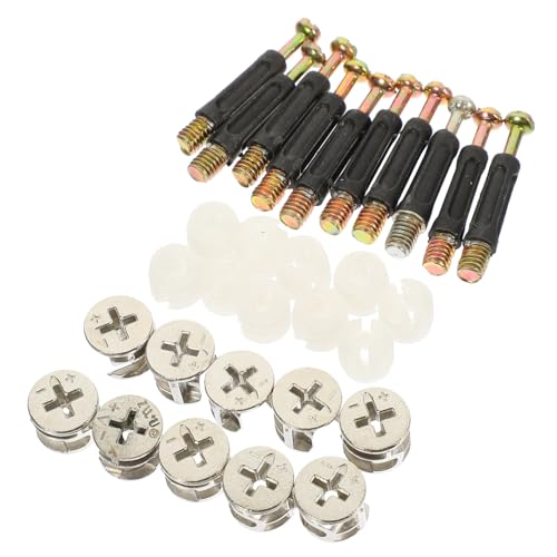 TOPPERFUN 10 Sätze Möbelverbinder mit Vorinstallierten Schraubenzubehör für Holz für Schränke und Möbel Robuste Konstruktion mit Selbstschneidenden Gewinden Hohe Zugfestigkeit und von TOPPERFUN