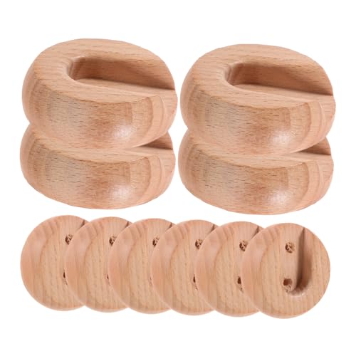 TOPPERFUN 10 Stück Kleiderstangenhalter Teiliges aus Holz Flansch für Schrankrohre Stabiler Kleiderstangenstütze zu Installieren für Kleiderschränke und Badezimmer von TOPPERFUN