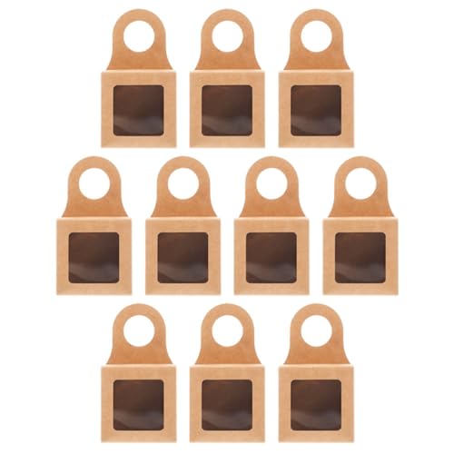 TOPPERFUN 10 Stück Kraftpapier Weinflaschen Geschenkschachteln mit Fenster und Aufhängung Dekorative Box für Weinflaschen für Partys Hochzeiten und TOPPERFUN 10 Stück Kraftpapier Weinflaschen Geschenkschachteln mit Fenster und Aufhängung Dekorative Box für Weinflaschen für Partys Hochzeiten und von TOPPERFUN