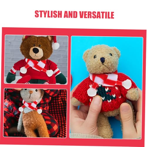 TOPPERFUN 10 Stück Teiliges Miniatur Strickschals Rot-weiß Weiche Puppen Schneemann-schals Kleine Accessoires für Mini-weinflaschen Festliche Weihnachtsdeko TOPPERFUN 10 Stück Teiliges Miniatur Strickschals Rot-weiß Weiche Puppen Schneemann-schals Kleine Accessoires für Mini-weinflaschen Festliche Weihnachtsdeko von TOPPERFUN