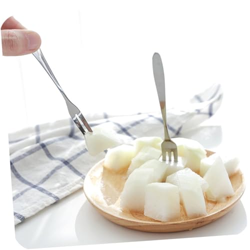 TOPPERFUN 12 Stück Teiliges Edelstahl Obstgabeln mit Langem Griff Dreizinkige Kuchengabeln Vielseitig als Dessert Beefsteak gabeln Rostfrei Leicht und Spülmaschinenfest für Picknick und von TOPPERFUN