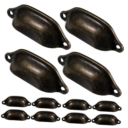 TOPPERFUN 12 Stück Teiliges Vintage Möbelgriffe aus Metall Antike Schubladengriffe mit Glatter Oberfläche Geeignet für Küchenschränke Kommoden Schränke und Möbelrenovierung von TOPPERFUN