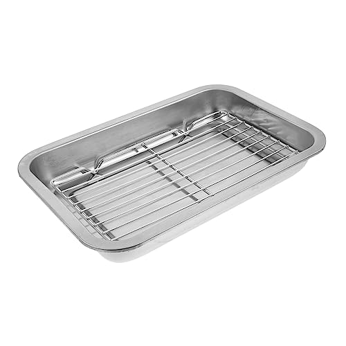TOPPERFUN 1Satz Backblech mit Kühlständer mit Abtropfplatte für Kuchen und Gebratenes Geflügel Leicht zu Reinigen Vielseitig Einsetzbar von TOPPERFUN