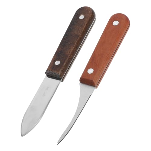 TOPPERFUN 1Satz Garnelenschnurschneider und Austernmesser Ergonomisches Küchengerät für Zubereitung von Meeresfrüchten zum Öffnen von Austern Muscheln und Schalentieren von TOPPERFUN