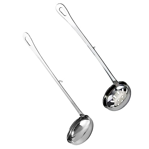 TOPPERFUN 1Satz Heißtopfsieb und Löffel mit Haken Teiliges Küchenutensilien Sieblöffel Schöpflöffel für Sicheres Servieren und Verbrühschutz der Gastronomie von TOPPERFUN