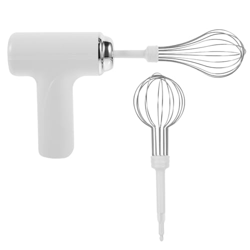 TOPPERFUN 1Stück Elektrischer Handmixer Wiederaufladbar Schneebesen mit Hoher und Tragbar für Einfache Anwendung für Backen und Sahne Weißes Design von TOPPERFUN