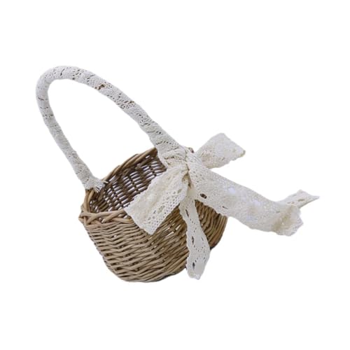 TOPPERFUN 1Stück Rattan Geflochtener Blumenmädchenkorb Tragbarer Aufbewahrungskorb für Hochzeiten für Blumenarrangements und Langlebig Dekoration TOPPERFUN 1Stück Rattan Geflochtener Blumenmädchenkorb Tragbarer Aufbewahrungskorb für Hochzeiten für Blumenarrangements und Langlebig Dekoration von TOPPERFUN