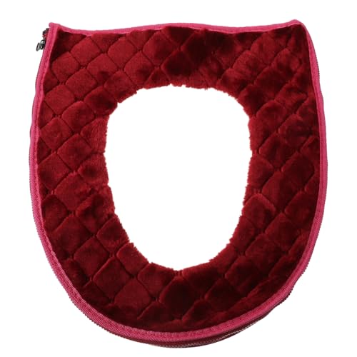 TOPPERFUN Wiederverwendbarer Toilettensitzbezug Waschbar mit Reißverschluss Dickes Kissen für Badezimmer Winterkomfort für Kinder und Senioren von TOPPERFUN