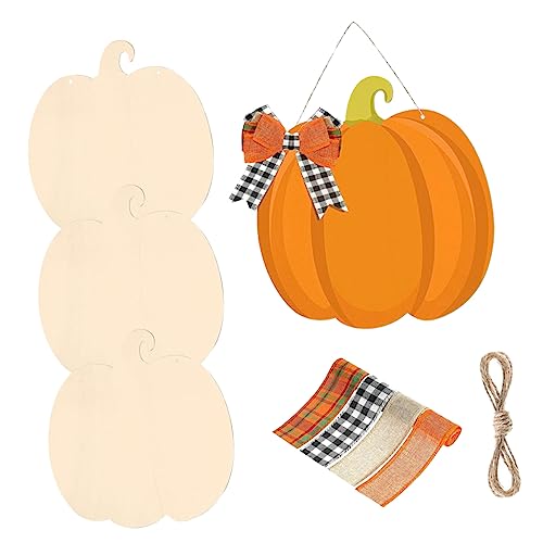 TOPPERFUN 1satz Holz Kürbis Halloween Teiliges Deko Band Für Kreative Halloween Und Erntedankfest-Dekoration Zum Aufhängen Wohnräumen Oder Cafés von TOPPERFUN