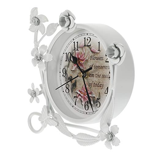 TOPPERFUN 1pc Tischuhr Im Europäischen Stil Stummschaltuhr Vintage Desktop-Uhr Wohnzimmer Retro-Stil Für Schreibtisch Nachttisch Bücherregal von TOPPERFUN