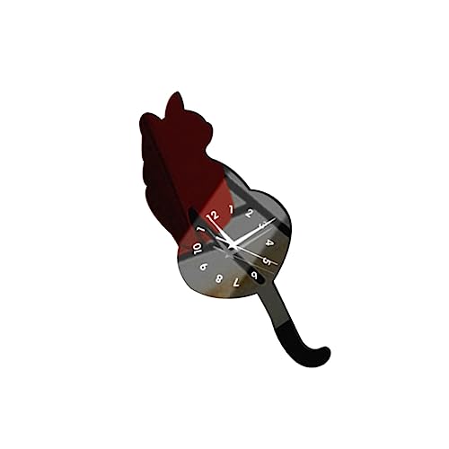 TOPPERFUN Stumme Wanduhr Aus Acryl in Katzenform Kreatives Für Die Wanddekoration Im Home-Office-arbeitszimmer von TOPPERFUN