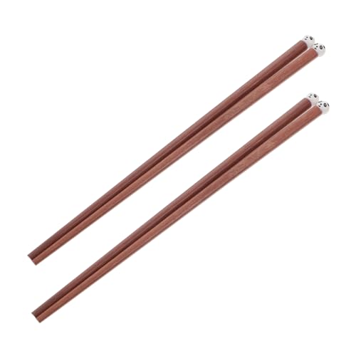 TOPPERFUN 2 Paare Panda -holzstäbchen Süße Stäbchenruhe Essstäbchen Wiederverwendbar Essstäbchen-training Für Panda-stäbchen Schlüsselpanda Zusammenklappbare Essstäbchen von TOPPERFUN