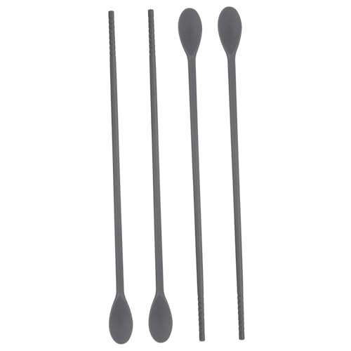 TOPPERFUN 2 Paare Silikon Rührlöffel Doppelkopf Stäbchen Löffel Küchenhelfer Bpa frei Hitzebeständig Vielseitig Einsetzbar für Getränke Desserts Kuchen Rühren und Mischen Wiederverwendbar von TOPPERFUN