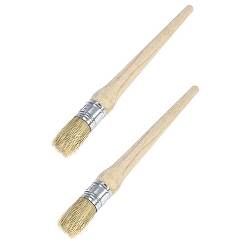 TOPPERFUN 2er Set Rundpinsel Holzgriff Pinsel Für Den Hausgebrauch Für Lacke Ölfarben Und Wandfarben von TOPPERFUN