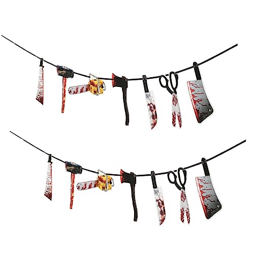 TOPPERFUN 2 Sätze Halloween Hängende Flaggen Teiliges Kreative Deko für Garten Fenster und Wände Halloween mit Werkzeug Motiven Stabiles Papiermaterial TOPPERFUN 2 Sätze Halloween Hängende Flaggen Teiliges Kreative Deko für Garten Fenster und Wände Halloween mit Werkzeug Motiven Stabiles Papiermaterial von TOPPERFUN