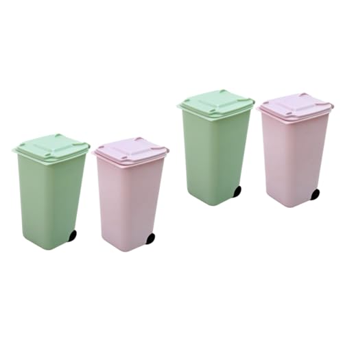 TOPPERFUN 2 Sätze Mini Tischmülleimer Multifunktionale Abfallbehälter Mit Deckel Für Schreibtisch Und Büro Kleine Mülleimer Für Zuhause Auto Und Kinderzimmer 2 Stücke * 2 von TOPPERFUN