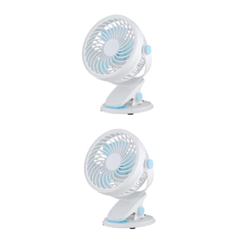 TOPPERFUN 2 Stck. USB -Clip -Fan kleiner USB-Lüfter Kühlung Handventilator wiederaufladbar Cool Batterieventilator betrieben elektrischer Clip-Lüfter tragbarer Mini-Lüfter von TOPPERFUN