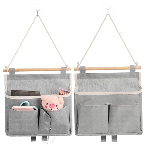 TOPPERFUN 2stücke Hänge-Organizer Mit Taschen Für Wand-aufbewahrung Organizer-körbe Für Schlafzimmer Büro Wohnheim Einfache Montage Mit Klebehaken Platzsparend Und Robust von TOPPERFUN