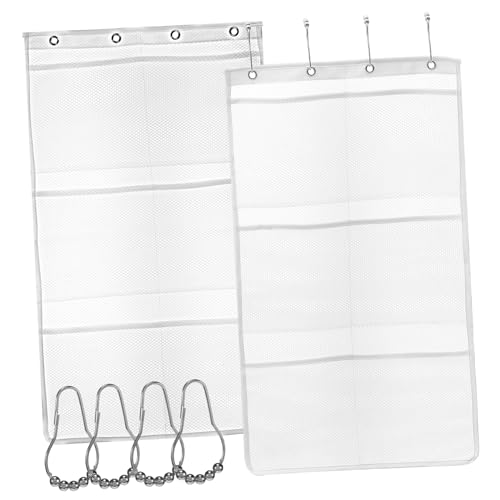 TOPPERFUN 2 Stück Badezimmer Aufbewahrungstaschen Mesh Duschorganizer mit Haken Flexibel Einsetzbar für Shampoo Seife Zahnbürsten Leicht zu Installieren Strapazierfähigem Material von TOPPERFUN