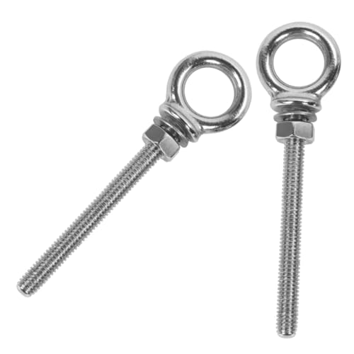 TOPPERFUN 2 Stück Edelstahl Augbolzen mit Mutter und Unterlegscheibe Rostfreie Ringschraube zum Anheben und Befestigen Langlebig für Outdoor Boot und Dock von TOPPERFUN
