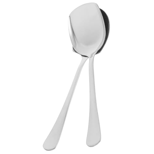 TOPPERFUN 2 Stück Edelstahl Servierlöffel und Schaufel mit Langem Griff Hitzebeständig und Komfortabel Große Portionierung für Küche Hotel Restaurant und Buffet Langlebig und Vielseitig von TOPPERFUN