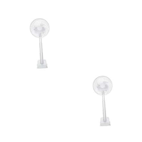 TOPPERFUN 2 Stück Einziehbarer Tragbarer Lüfter Kühlung Usb Fans Clip-fan Weiß von TOPPERFUN