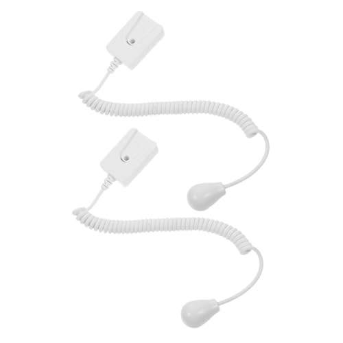TOPPERFUN 2 Stück Fernbedienungshalter mit Elastischem Kabel und Klebe Haken Sicherer Halt für Tv Fernbedienungen Selbstklebend Tragbar Weiß für Zuhause und Büro von TOPPERFUN