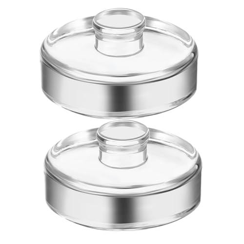 TOPPERFUN 2 Stück Gärstein Mit Einmachglasgewichten Griff Selbsteinmachglasgewichte Zum Gären Einlegen Einwecken Deckel Gärgewicht Glas Transparent von TOPPERFUN