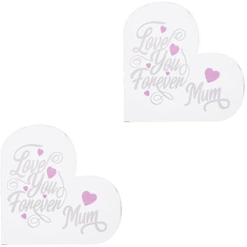 TOPPERFUN 2 Stück Herzförmige Verzierungen für Desktop - Wohnkultur Kreative Ornamente Form basteln zum Muttertag Wohndeko zum Muttertag Herzschmuck Acryl Transparent von TOPPERFUN