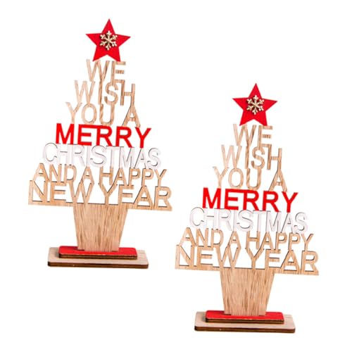 TOPPERFUN 2 Stück Holz Weihnachtsbaum Dekorative Tischornamente für Festliche Anlässe aus Hochwertigem Holz Langlebig und Elegant für Weihnachtsfeiern von TOPPERFUN