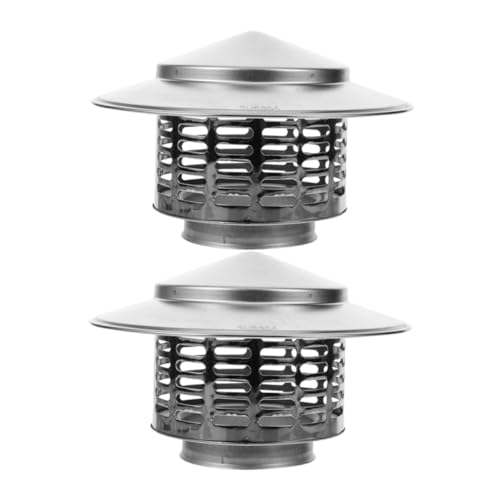 TOPPERFUN 2 Stück Kaminhaube Regenabdeckung für Wetterfeste Abdeckung für Dachventilation Langlebig und Einfache Installation und Entfernung von TOPPERFUN