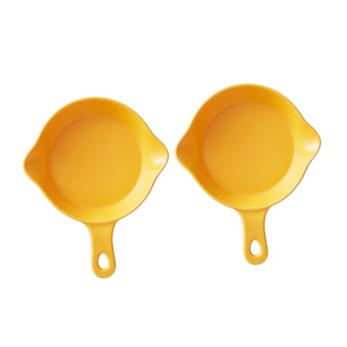 TOPPERFUN 2 Stück Keramik Backplatte mit Handgriff Eleganter Steak und Frühstücksteller Vielseitiges Küchenaccessoire für Dessert und Pasta Gelb TOPPERFUN 2 Stück Keramik Backplatte mit Handgriff Eleganter Steak und Frühstücksteller Vielseitiges Küchenaccessoire für Dessert und Pasta Gelb von TOPPERFUN