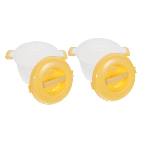 TOPPERFUN 2 Stück Mikrowellen Reisbehälter Kleine Wärmebox aus Dickem Kunststoff mit Tragegriff Wiederverwendbarer Reiskocher für Mikrowelle zum Garen von Reis Gemüse und Nudeln Praktisch von TOPPERFUN