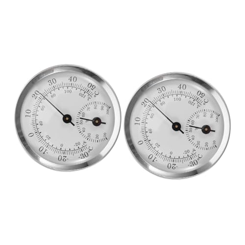 TOPPERFUN 2 Stück Mini Analoges Hygrometer Thermometer Präzise Temperatur Feuchtigkeitsanzeige für Zigarrenlagerung Robustes Kunststoffgehäuse Einfache Bedienung Vielseitig für Zuhause Büro von TOPPERFUN