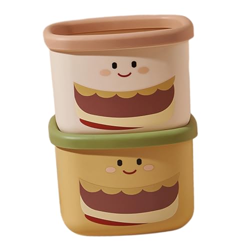 TOPPERFUN 2 Stück Mini Hamburger Mülleimer Niedlicher Tischabfalleimer für Büro Wohnzimmer Praktischer Desktop Abfallbehälter aus Robustem für Schlafzimmer Badezimmer von TOPPERFUN