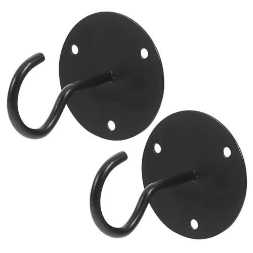 TOPPERFUN 2 Stück Schwarze Kleine Elefantenrüssel Deckenhaken aus Robustem Eisen für Schrank Garderobe Veranda und Moskitonetz Vielseitig Einsetzbar zur Platzersparnis in Innen und von TOPPERFUN