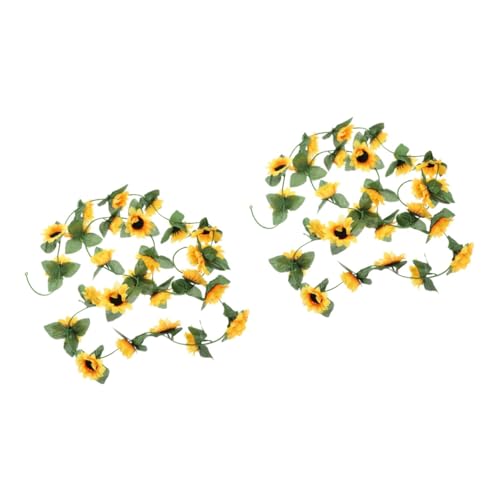 TOPPERFUN 2 Stück Simulierter Sonnenblumen Rattan Anlage gefälschte Blumen im Freien Hochzeit Sonnenblumen-Girlanden- gefälschte Sonnenblumengirlande Reben Seidentuch TOPPERFUN 2 Stück Simulierter Sonnenblumen Rattan Anlage gefälschte Blumen im Freien Hochzeit Sonnenblumen-Girlanden- gefälschte Sonnenblumengirlande Reben Seidentuch von TOPPERFUN
